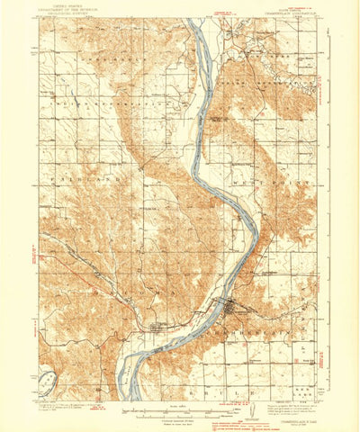 United States Geological Survey Chamberlain, SD (1939, 62500-Scale) digital map
