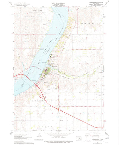 United States Geological Survey Chamberlain, SD (1974, 24000-Scale) digital map