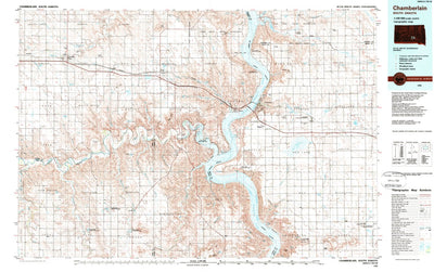 United States Geological Survey Chamberlain, SD (1986, 100000-Scale) digital map