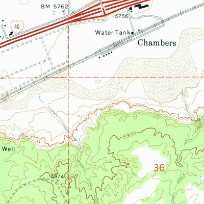 United States Geological Survey Chambers, AZ (1971, 24000-Scale) digital map