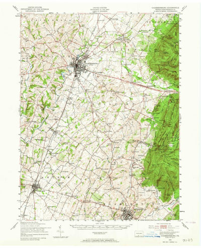 United States Geological Survey Chambersburg, PA (1943, 62500-Scale) digital map