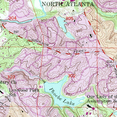 United States Geological Survey Chamblee, GA (1954, 24000-Scale) digital map