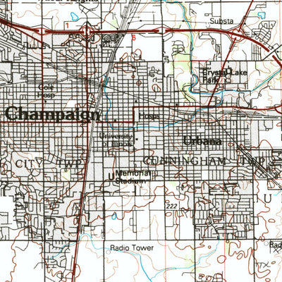 United States Geological Survey Champaign, IL (1985, 100000-Scale) digital map