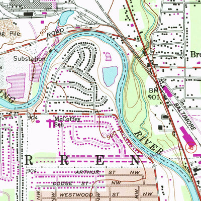 United States Geological Survey Champion, OH (1960, 24000-Scale) digital map