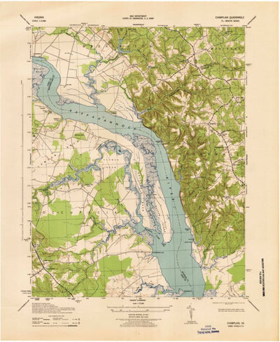 United States Geological Survey Champlain, VA (1943, 31680-Scale) digital map