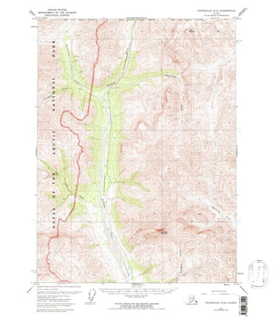 United States Geological Survey Chandalar D-6, AK (1971, 63360-Scale) digital map