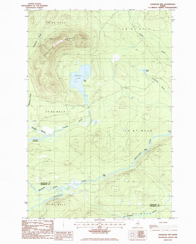 United States Geological Survey Chandler Mountain, ME (1986, 24000-Scale) digital map