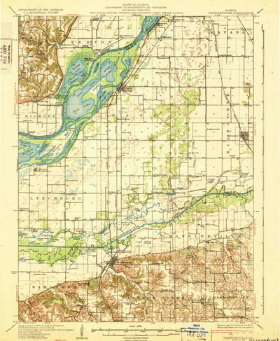 United States Geological Survey Chandlerville, IL (1932, 62500-Scale) digital map