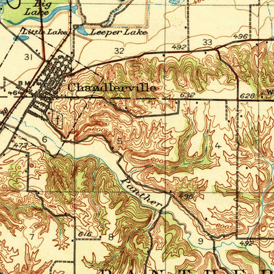 United States Geological Survey Chandlerville, IL (1932, 62500-Scale) digital map