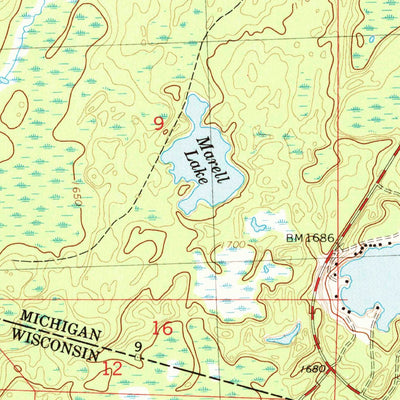 United States Geological Survey Chaney Lake, MI-WI (1982, 24000-Scale) digital map