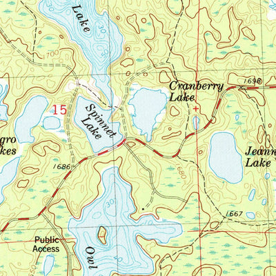 United States Geological Survey Chaney Lake, MI-WI (1982, 24000-Scale) digital map