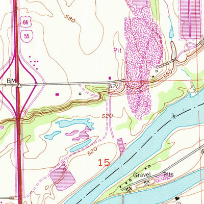 United States Geological Survey Channahon, IL (1954, 24000-Scale) digital map