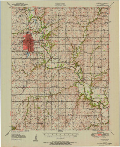 United States Geological Survey Chanute, KS (1951, 62500-Scale) digital map