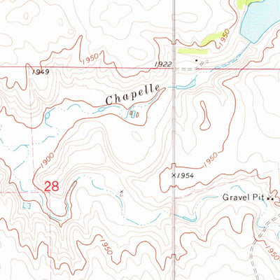 United States Geological Survey Chapelle Lake, SD (1973, 24000-Scale) digital map