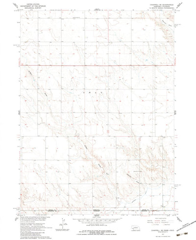 United States Geological Survey Chappell SE, NE-CO (1961, 24000-Scale) digital map