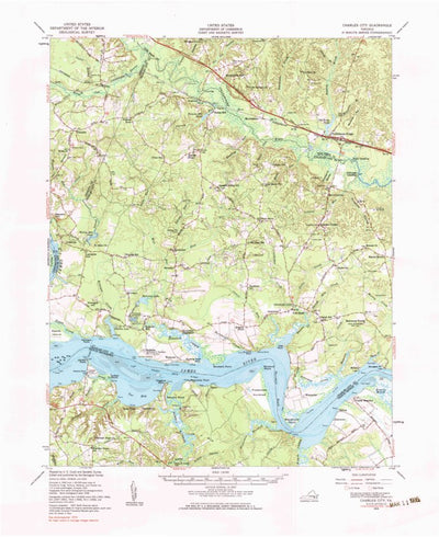 United States Geological Survey Charles City, VA (1953, 62500-Scale) digital map