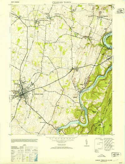 United States Geological Survey Charles Town, WV-VA-MD (1953, 24000-Scale) digital map