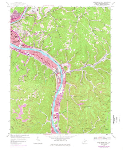 United States Geological Survey Charleston East, WV (1958, 24000-Scale) digital map