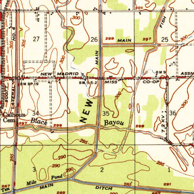 United States Geological Survey Charleston, MO-IL (1954, 62500-Scale) digital map