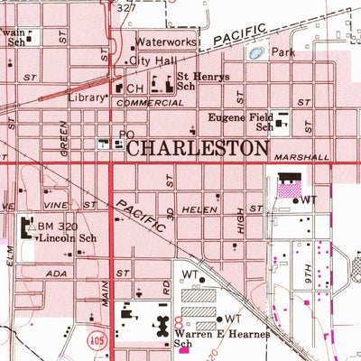 United States Geological Survey Charleston, MO-IL (1969, 24000-Scale) digital map