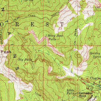 United States Geological Survey Charleston Peak, NV (1957, 62500-Scale) digital map