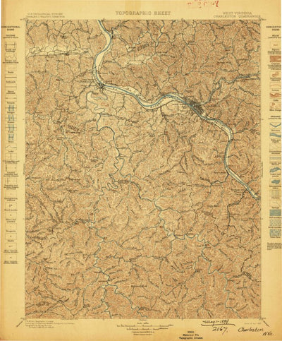 United States Geological Survey Charleston, WV (1899, 125000-Scale) digital map