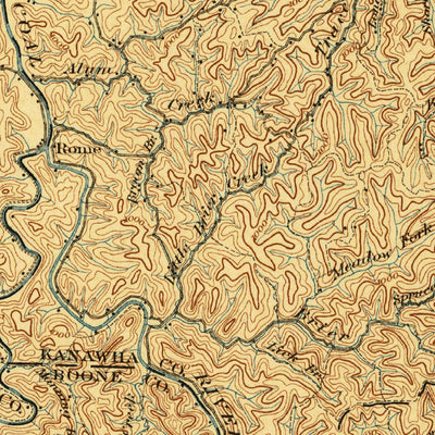 United States Geological Survey Charleston, WV (1899, 125000-Scale) digital map