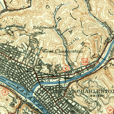 United States Geological Survey Charleston, WV (1935, 62500-Scale) digital map