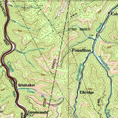 United States Geological Survey Charleston, WV (1984, 100000-Scale) digital map