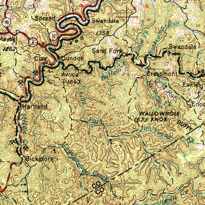 United States Geological Survey Charleston, WV-OH (1957, 250000-Scale) digital map