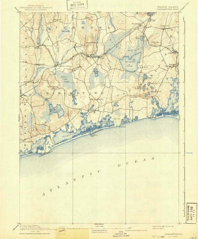 United States Geological Survey Charlestown, RI (1889, 62500-Scale) digital map