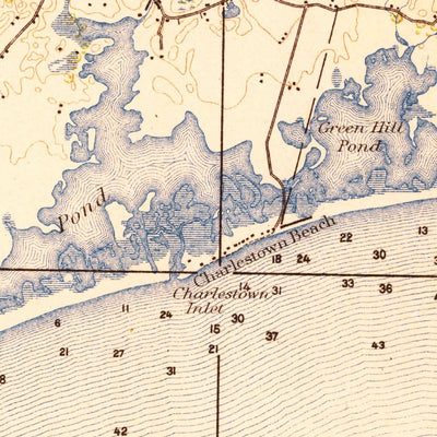 United States Geological Survey Charlestown, RI (1919, 62500-Scale) digital map