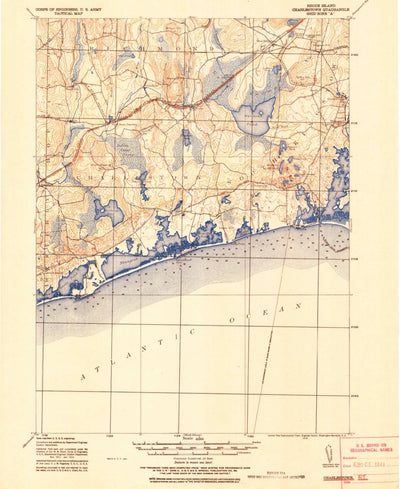 United States Geological Survey Charlestown, RI (1921, 62500-Scale) digital map