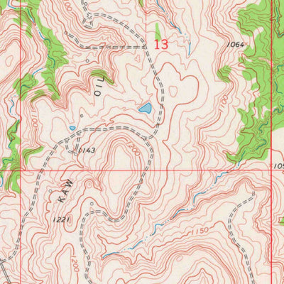 United States Geological Survey Charley Creek East, OK (1964, 24000-Scale) digital map