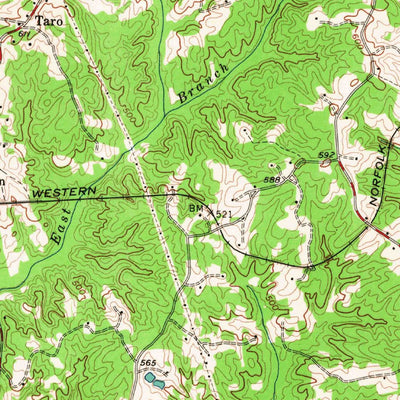 United States Geological Survey Charlotte Court House, VA (1956, 62500-Scale) digital map