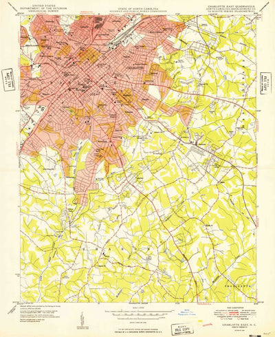 United States Geological Survey Charlotte East, NC (1949, 24000-Scale) digital map