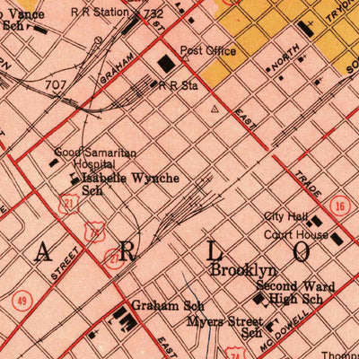 United States Geological Survey Charlotte East, NC (1949, 24000-Scale) digital map