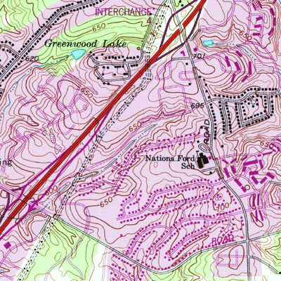 United States Geological Survey Charlotte West, NC (1993, 24000-Scale) digital map