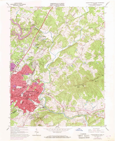 United States Geological Survey Charlottesville East, VA (1964, 24000-Scale) digital map