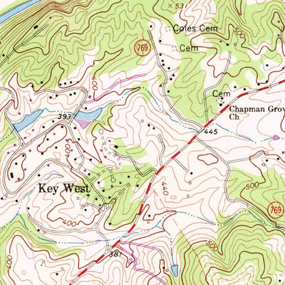 United States Geological Survey Charlottesville East, VA (1964, 24000-Scale) digital map