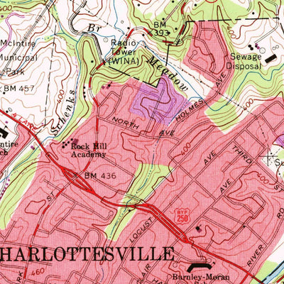 United States Geological Survey Charlottesville East, VA (1964, 24000-Scale) digital map