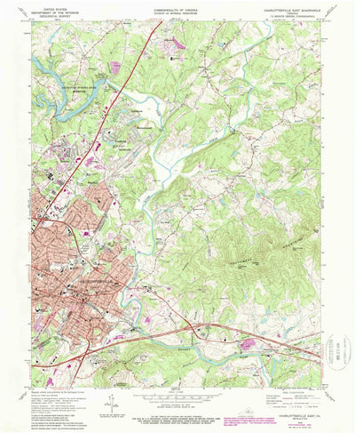 United States Geological Survey Charlottesville East, VA (1973, 24000-Scale) digital map