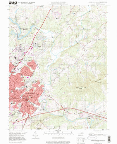 United States Geological Survey Charlottesville East, VA (1997, 24000-Scale) digital map