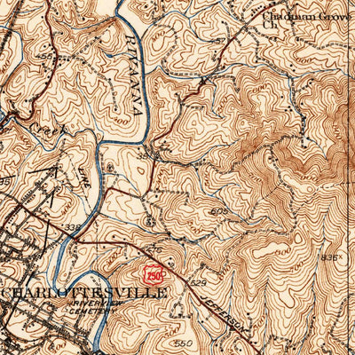 United States Geological Survey Charlottesville, VA (1939, 62500-Scale) digital map