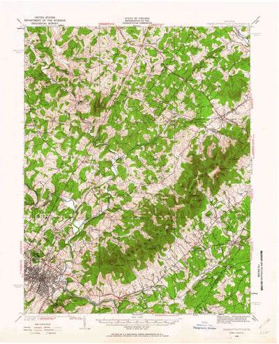 United States Geological Survey Charlottesville, VA (1949, 62500-Scale) digital map