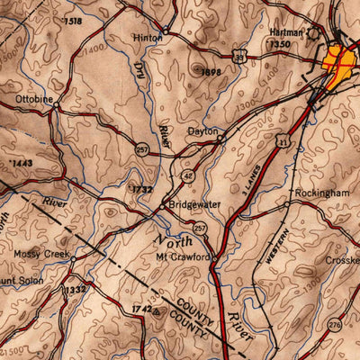 United States Geological Survey Charlottesville, VA-WV (1949, 250000-Scale) digital map
