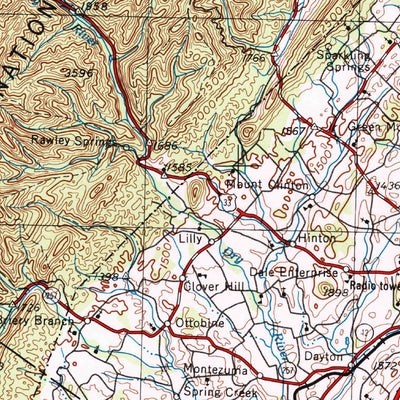 United States Geological Survey Charlottesville, VA-WV (1956, 250000-Scale) digital map