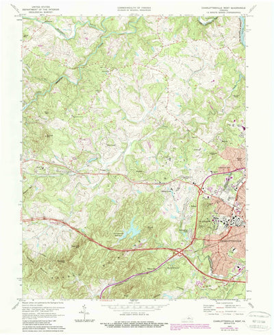 United States Geological Survey Charlottesville West, VA (1973, 24000-Scale) digital map