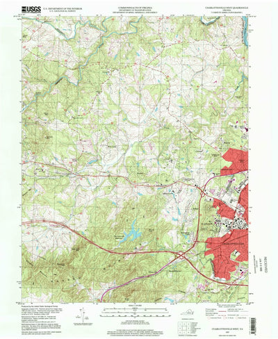 United States Geological Survey Charlottesville West, VA (1997, 24000-Scale) digital map