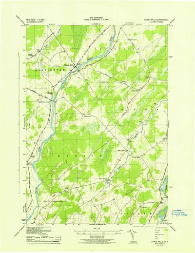 United States Geological Survey Chase Mills, NY (1943, 31680-Scale) digital map